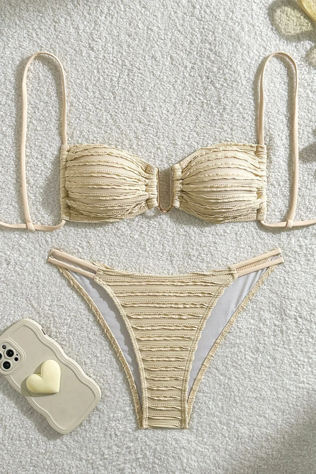 Backless Drawstring Tie Two Piece Bikini Set - Image 10