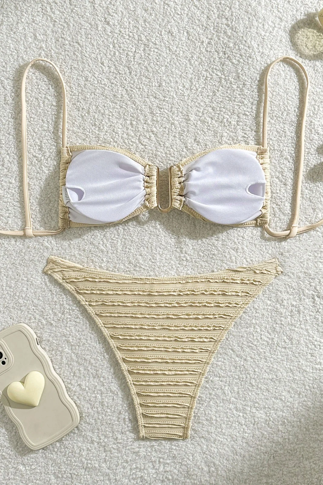 Backless Drawstring Tie Two Piece Bikini Set - Image 11