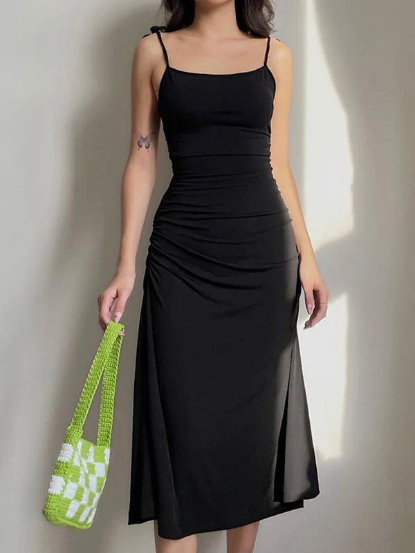 Backless Tie Strap Maxi Dress - Image 6