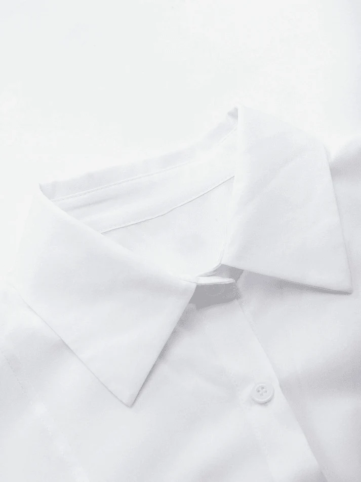 Basic Long Sleeve Button Blouse - Image 10