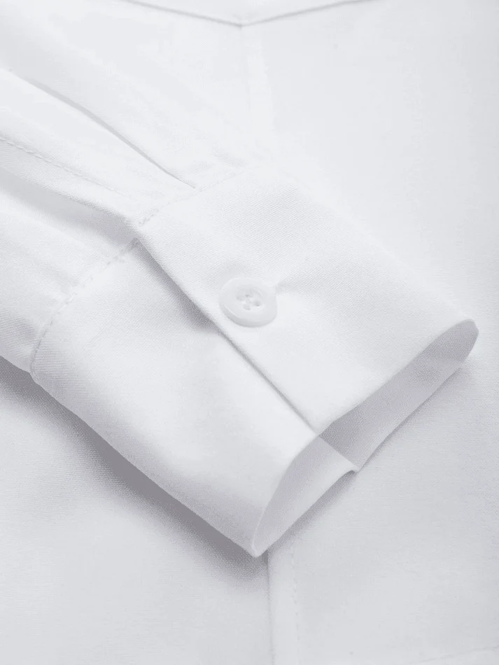 Basic Long Sleeve Button Blouse - Image 13