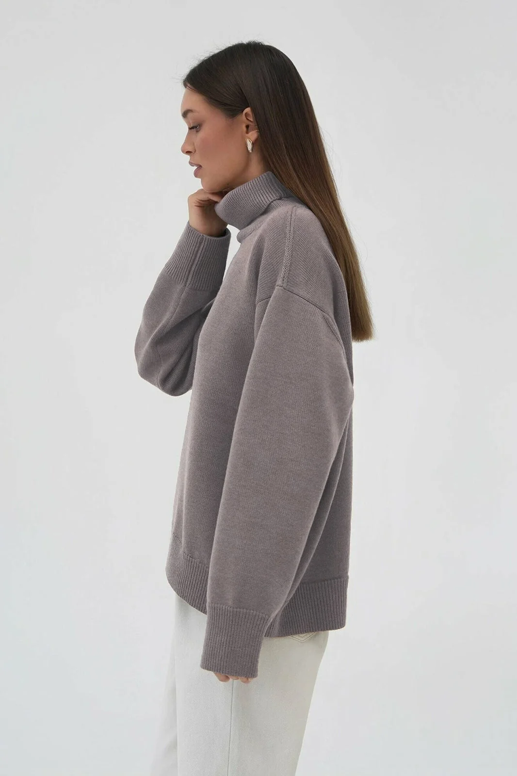 Basic Solid Knit Turtleneck Sweater - Image 31