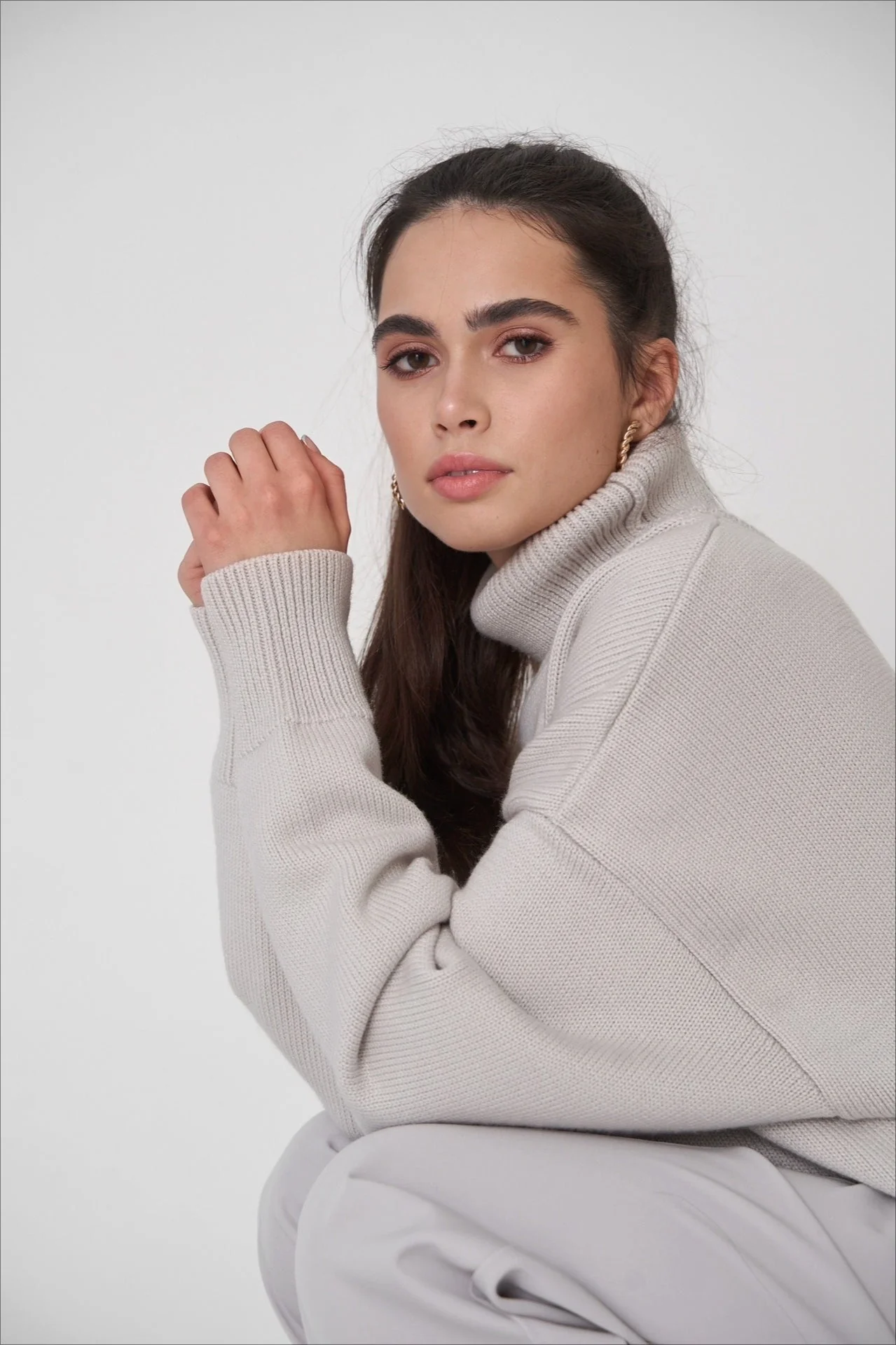 Basic Solid Knit Turtleneck Sweater - Image 70
