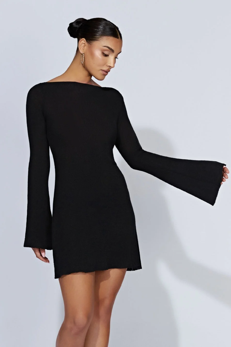 Bell Sleeve Knit Sweater Dress - Image 5