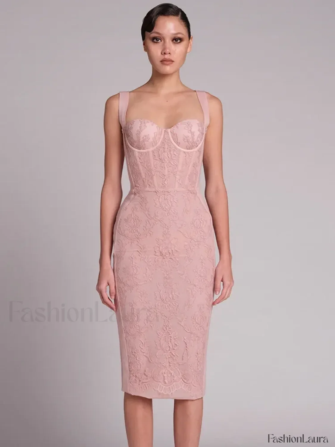 Black Lace Bandage Midi Dress - Image 20