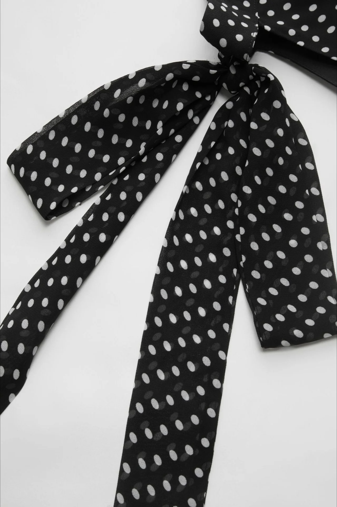 Black Polka Dot Draped Tie Halter Top - Image 5