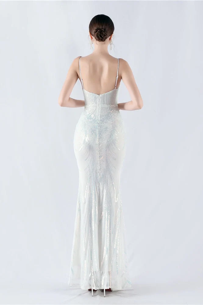 Boned Sequin Embroidered Formal Dress - Image 8