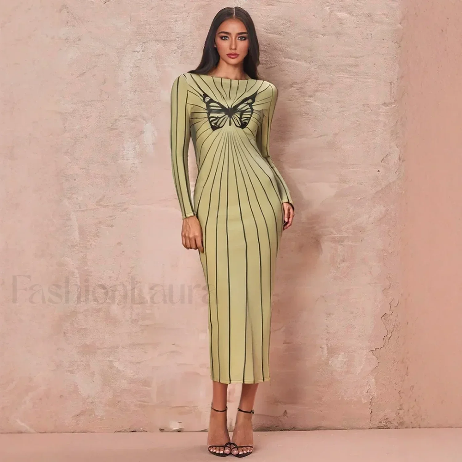 Butterfly Wrap Maxi Midi Dress - Image 2