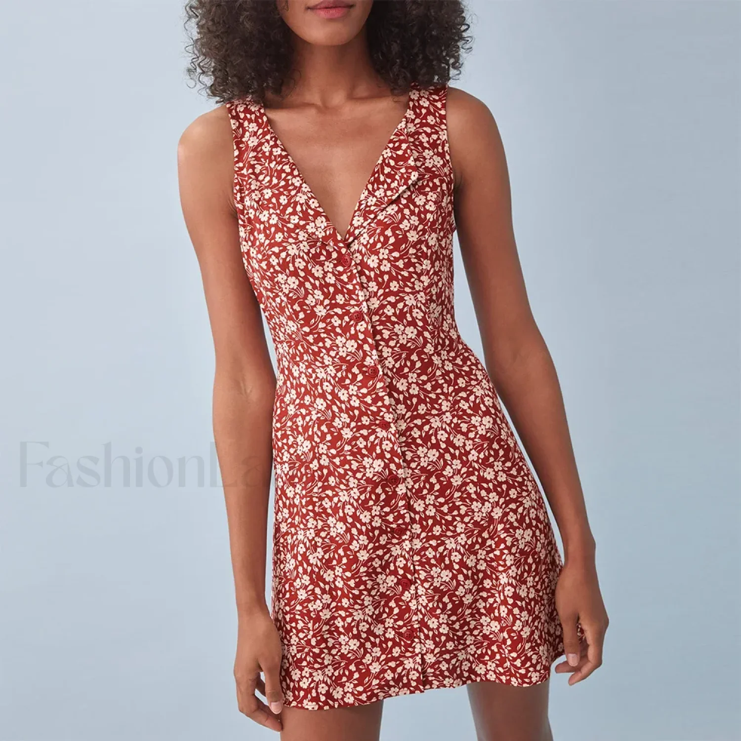 Button-Back V-Neck Floral Dress - Image 14