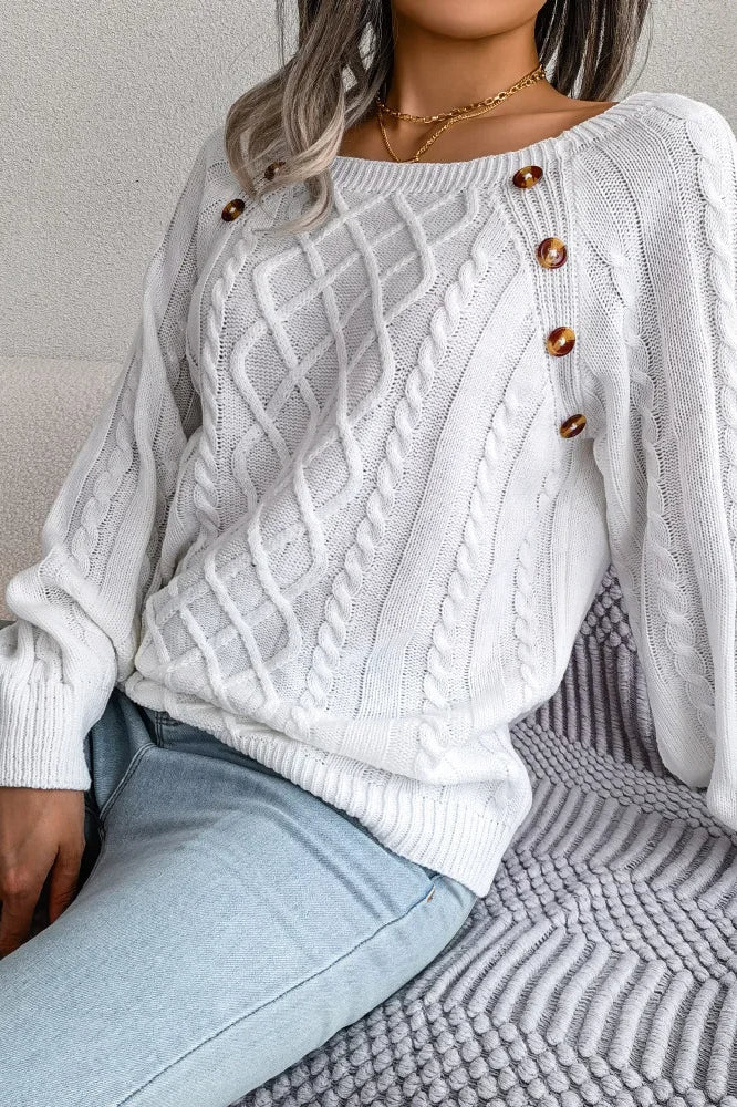 Button Detail Casual Pullover Sweater - Image 12
