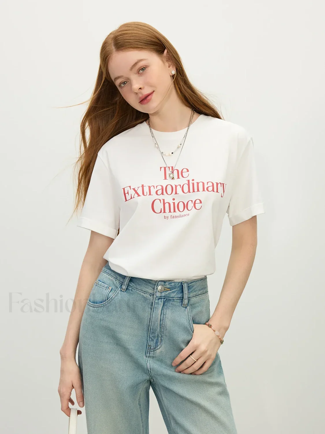 Casual Letter Round Neck Short T-Shirt - Image 3