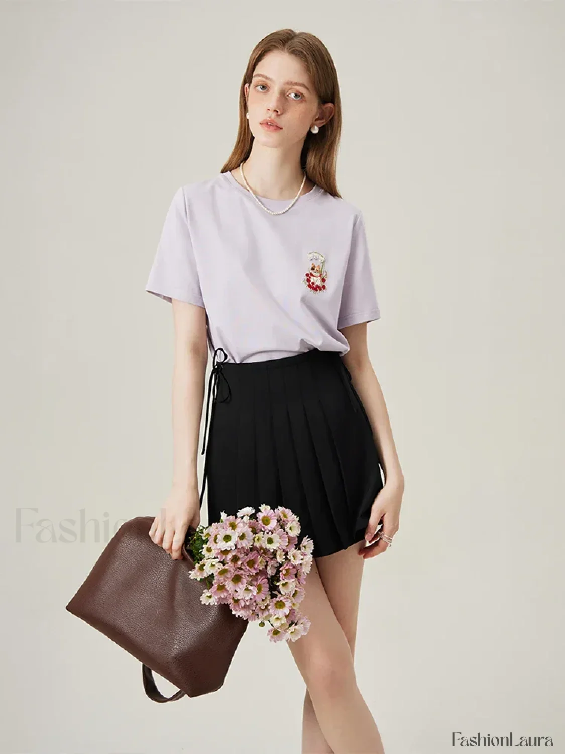Cat Embroidered Korean Loose T-Shirt - Image 10