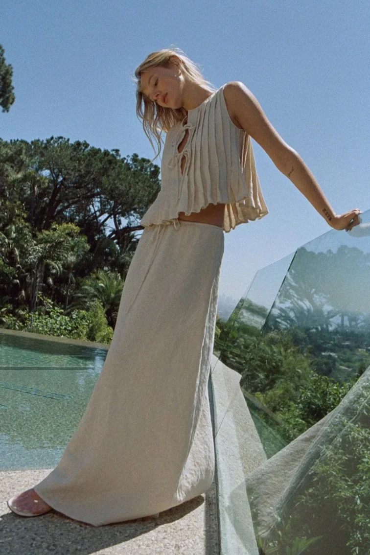 Chic Tie Strap Sleeveless Maxi Skirt Set - Image 7