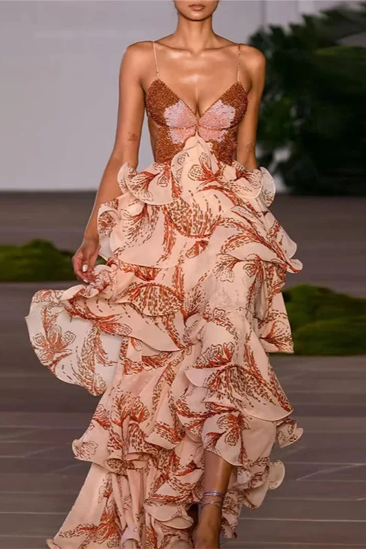 Chic V-Neck Pleated Boho Dress - Image 18