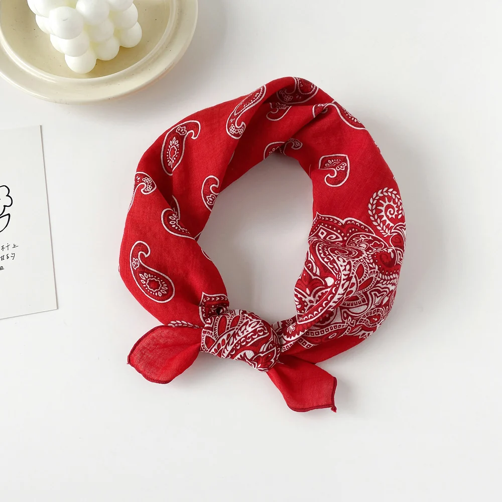 Cotton Paisley Print Square Head Neck Scarf - Image 2
