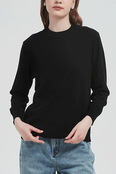 Cotton Solid Color Essential Knit Top - Image 5