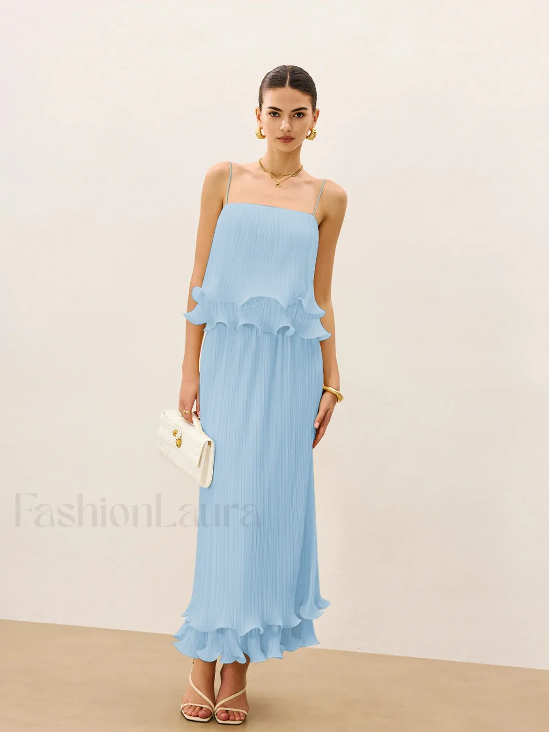 Pleated Layered Ruffle Skirt Set - Image 10
