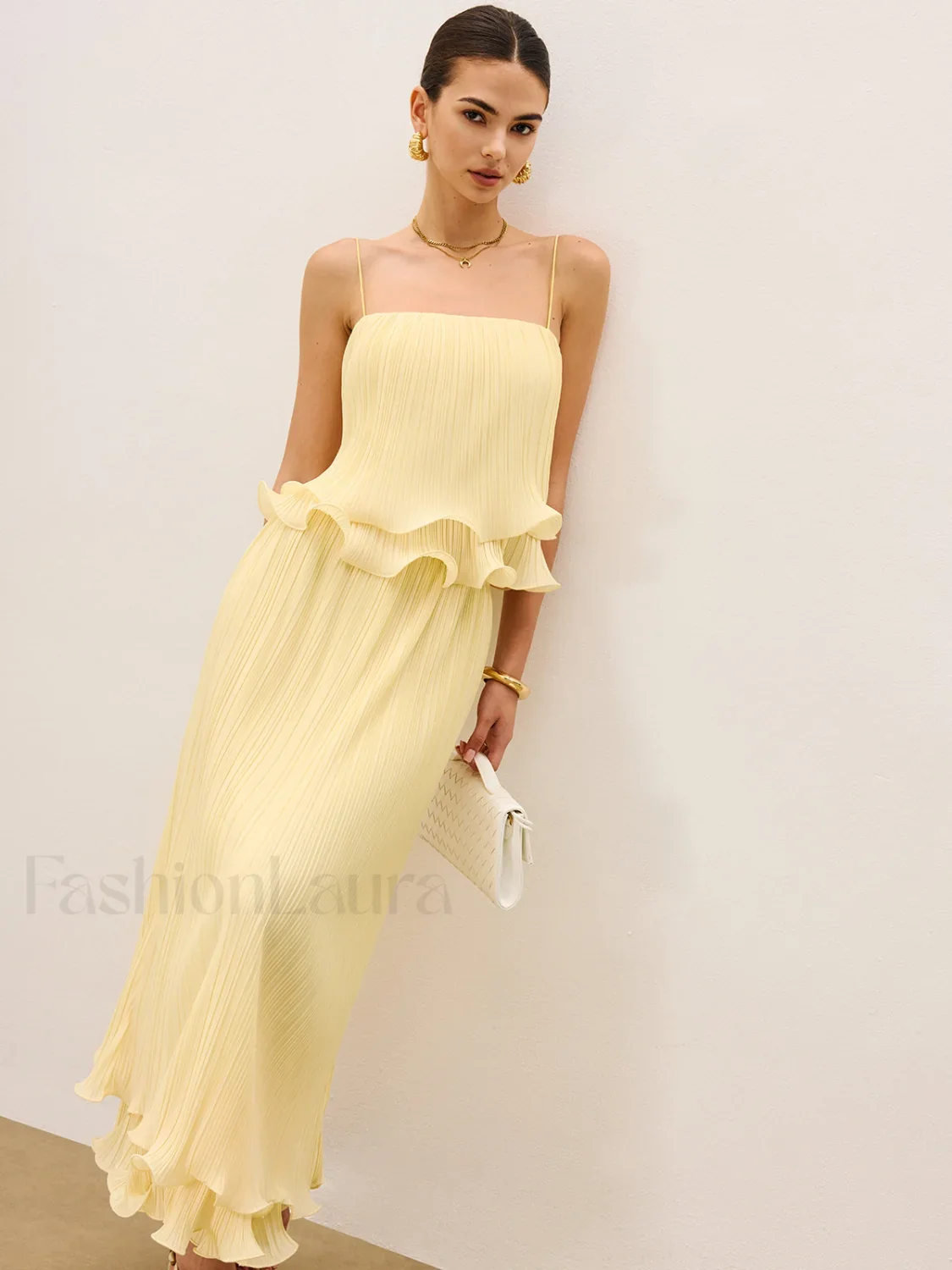Pleated Layered Ruffle Skirt Set - Image 6