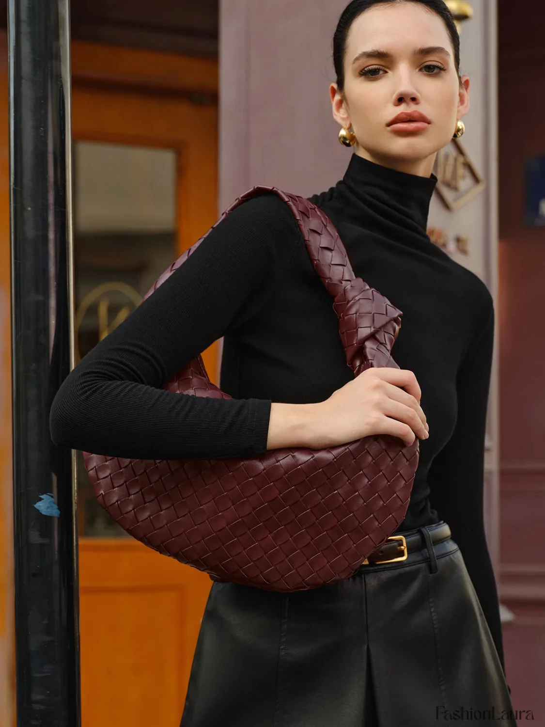 Croissant Knotted Braided Shoulder Bag - Image 13
