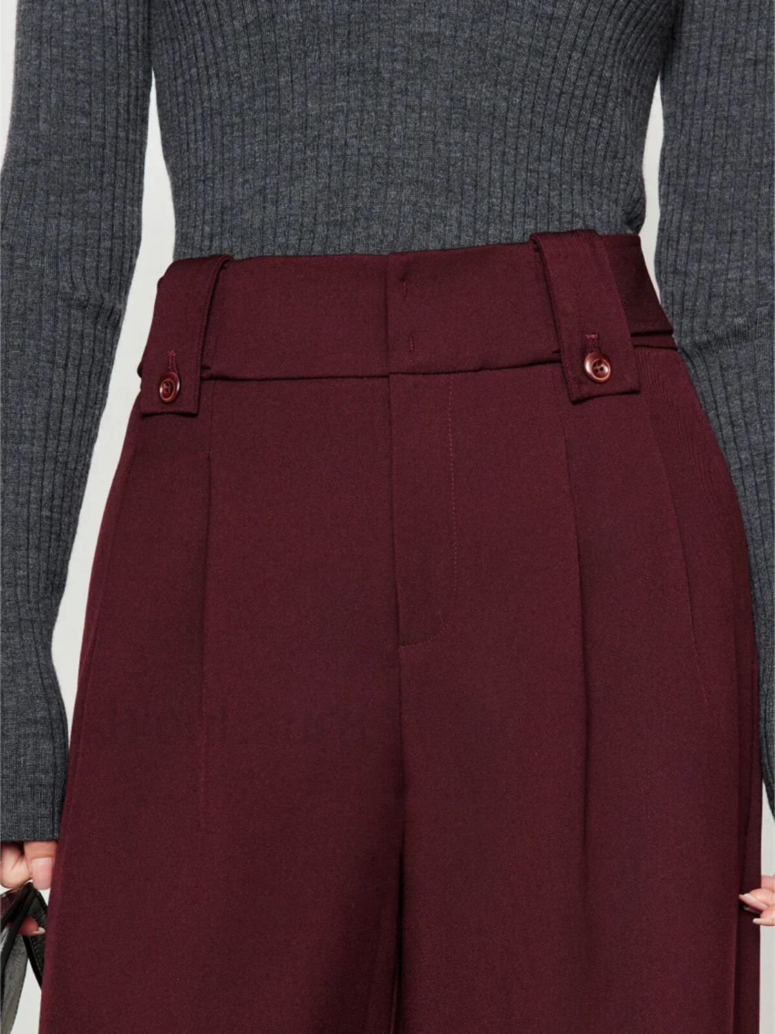 Vintage Pleated Wide-Leg Pants - Image 2