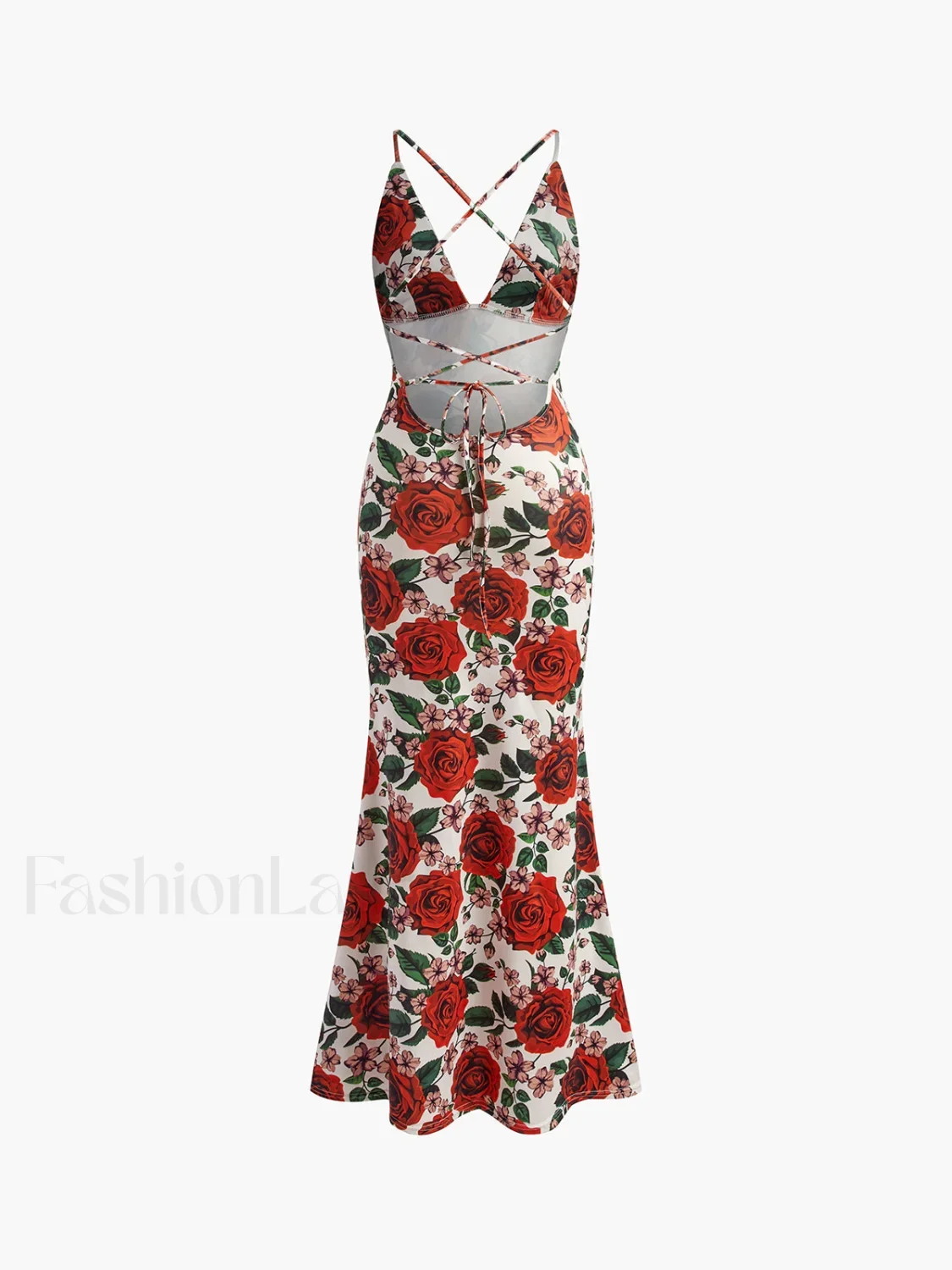 Backless Floral Long Dress - Image 11