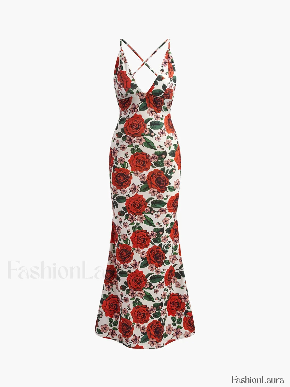 Backless Floral Long Dress - Image 21