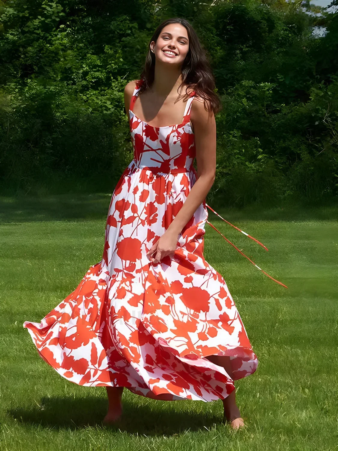 Blooming In Summer Floral Print Cami Long Dress - Image 3