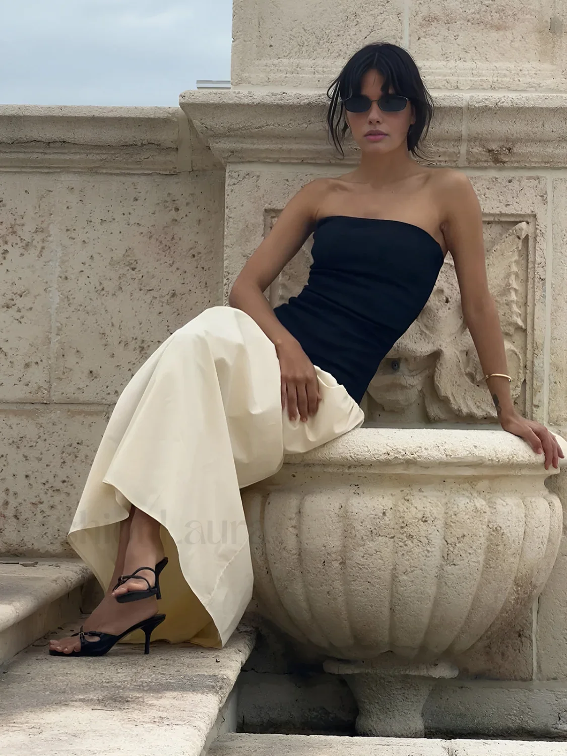 Contrast Color Tube Long Dress - Image 6