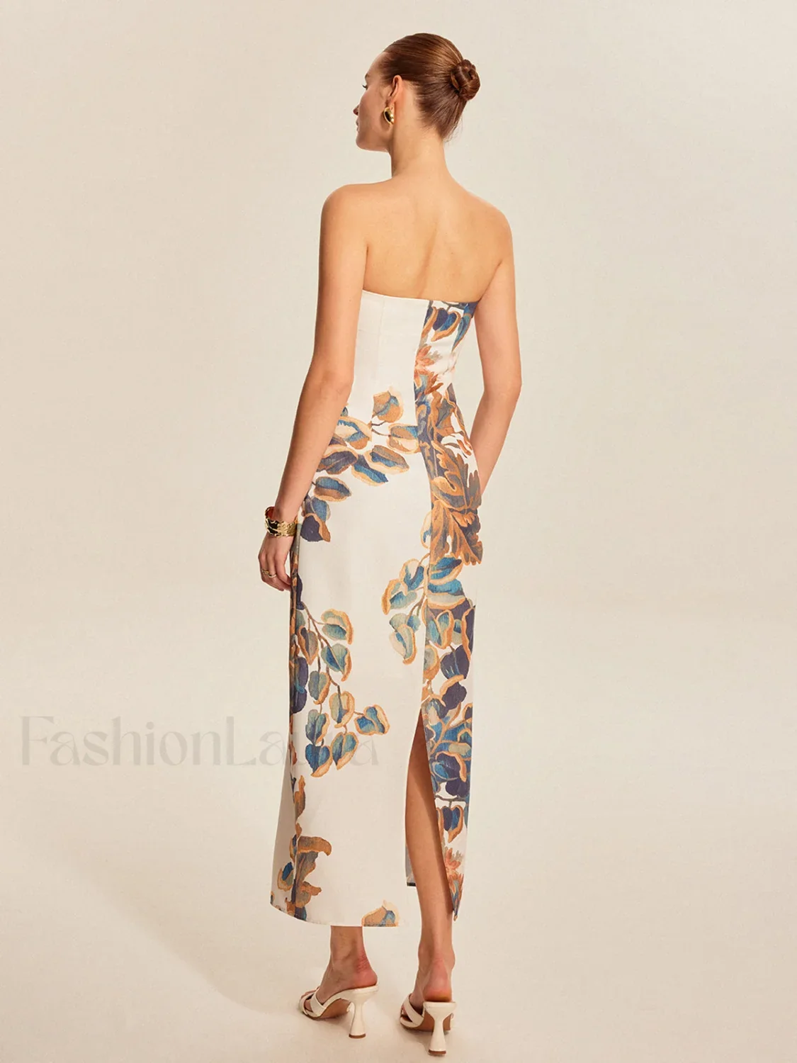 Floral Print Strapless Dress - Image 9