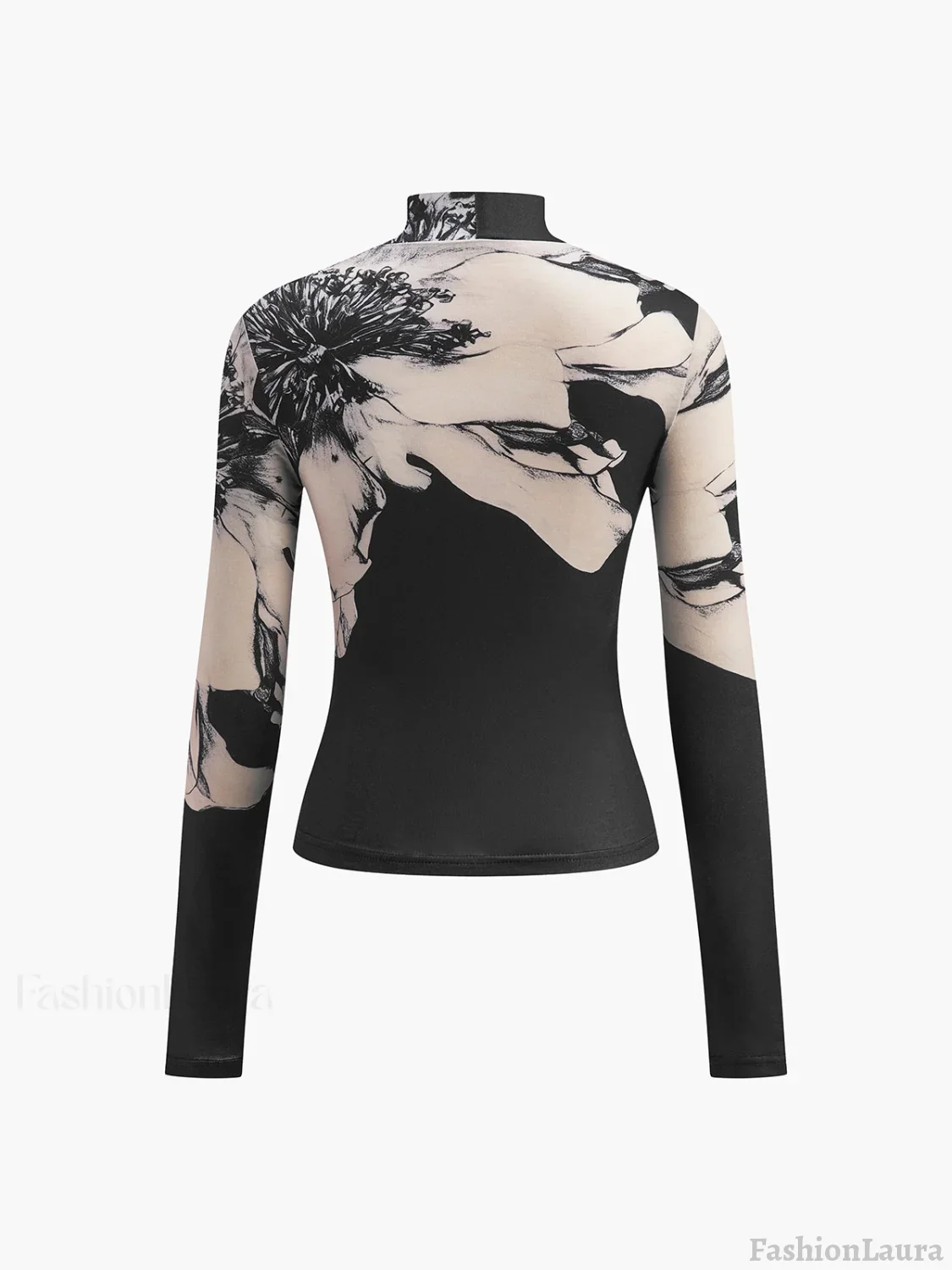 Mock-Neck Tye Dye Printed Shirt - Image 3