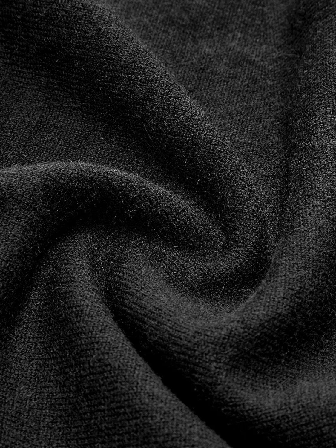Plain Pleated Sweater Short Dress - Image 25