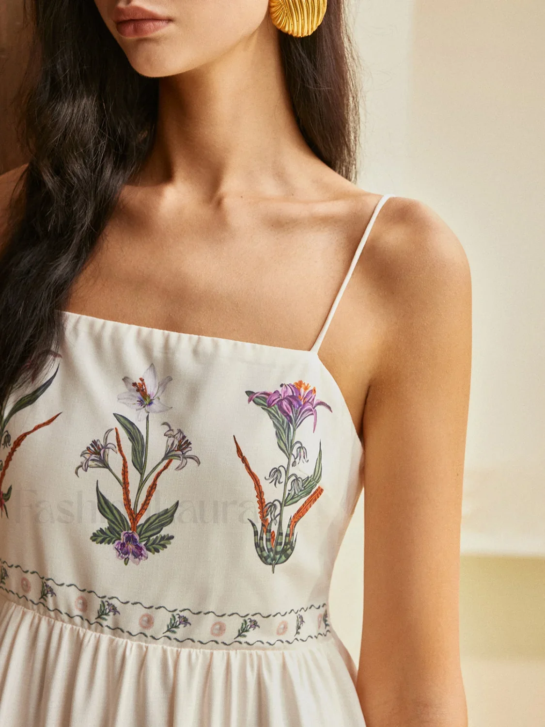 Backless Pleated Floral Dress - Image 5