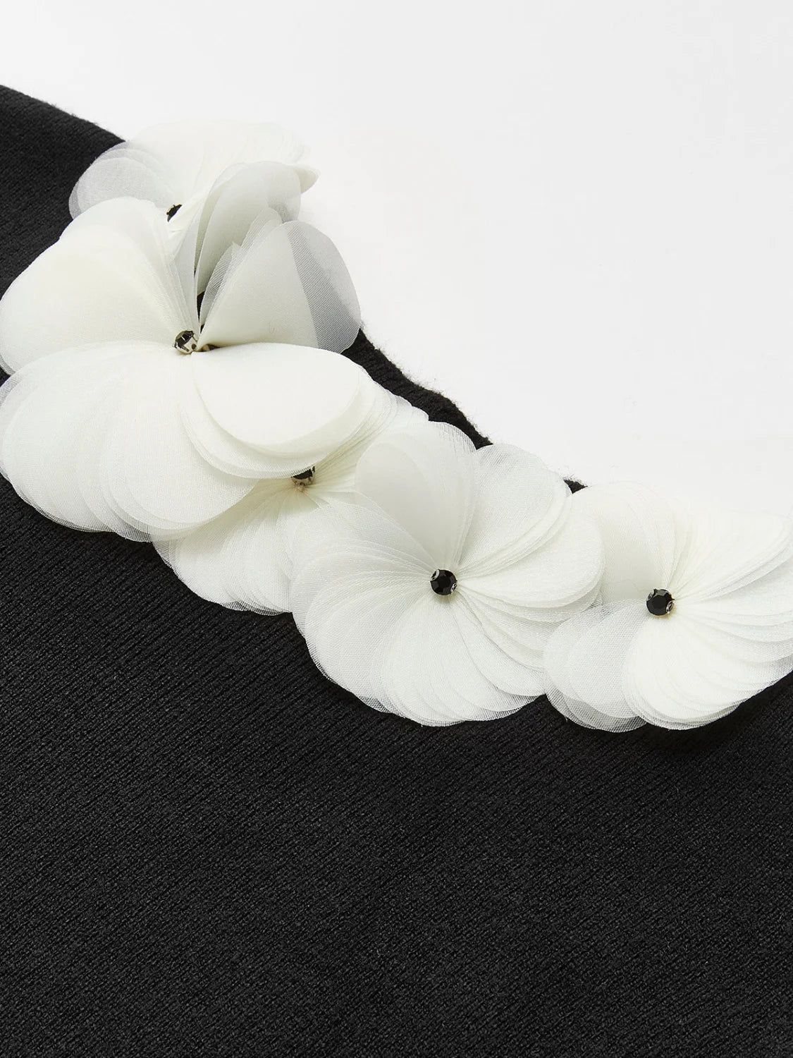 Solid Long Sleeve Floral Knit Top - Image 12