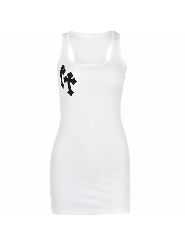Cross Patch Ribbed Tank Mini Dress - Image 14