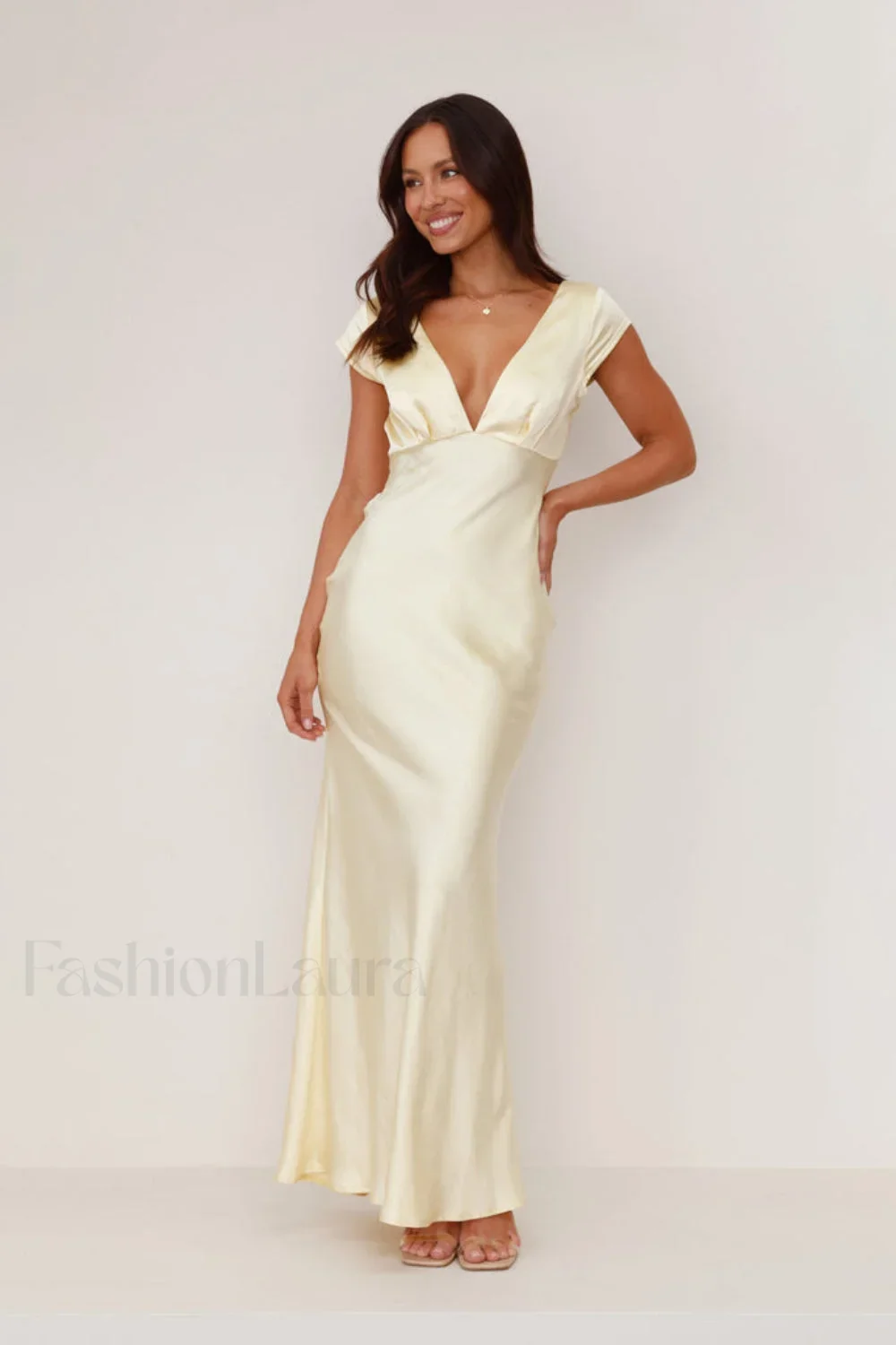 Deep V Neck Bodycon Backless Midi Work Dress - Image 6