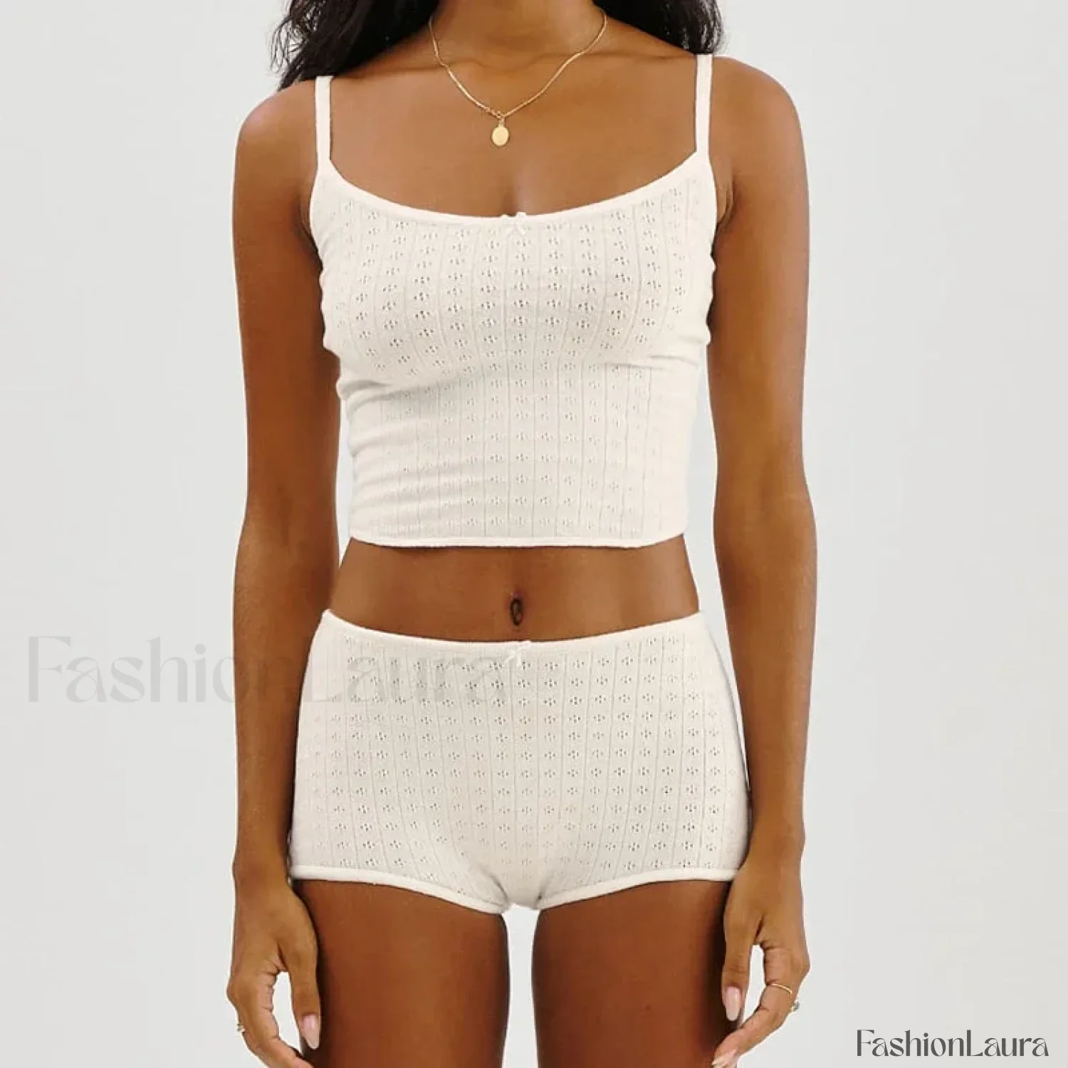 Fairy Grunge Lace Trim Tube Top Shorts Two Piece Set - Image 20