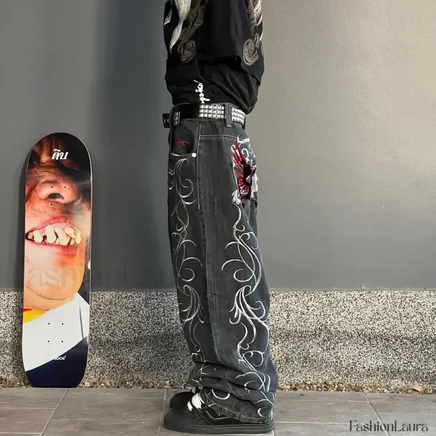 Vintage Wide Leg Baggy Jeans for Men: Y2K Hip Hop Street Style - Image 21