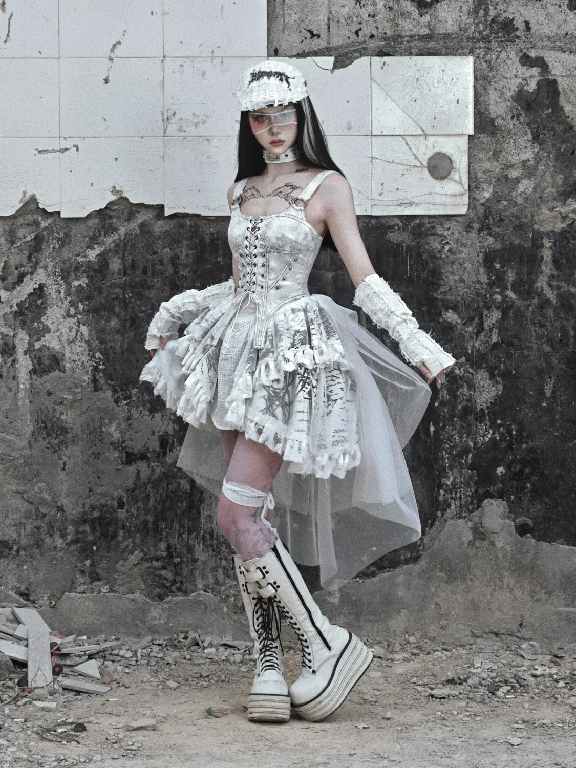 Original Punk Gothic Print Lolita Gothic Dress - Image 2
