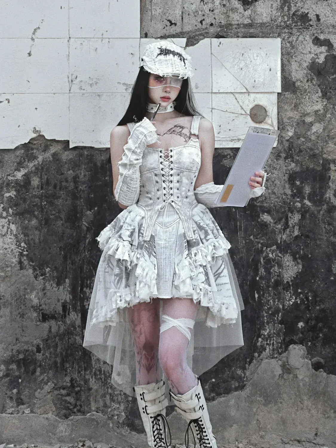 Original Punk Gothic Print Lolita Gothic Dress - Image 3