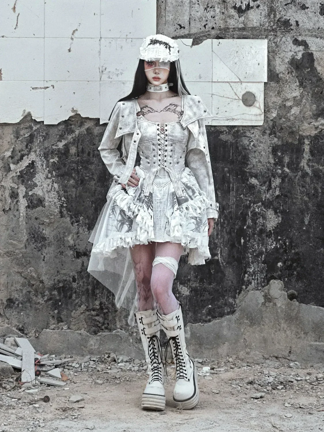 Original Punk Gothic Print Lolita Gothic Dress - Image 4