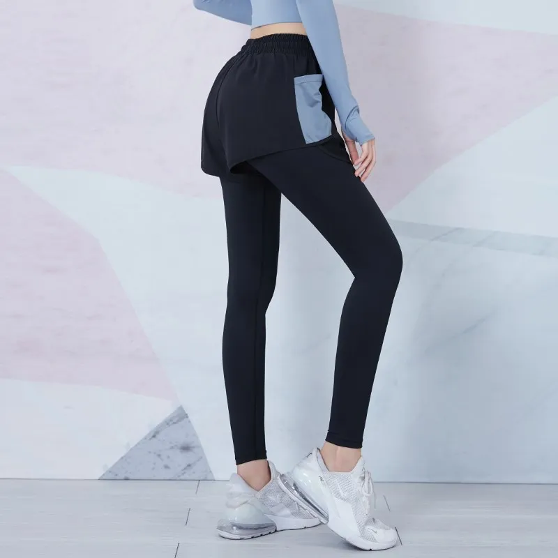 Elastic Waist Mesh 2 in 1 Gym Leggings Sweatpants - Image 4