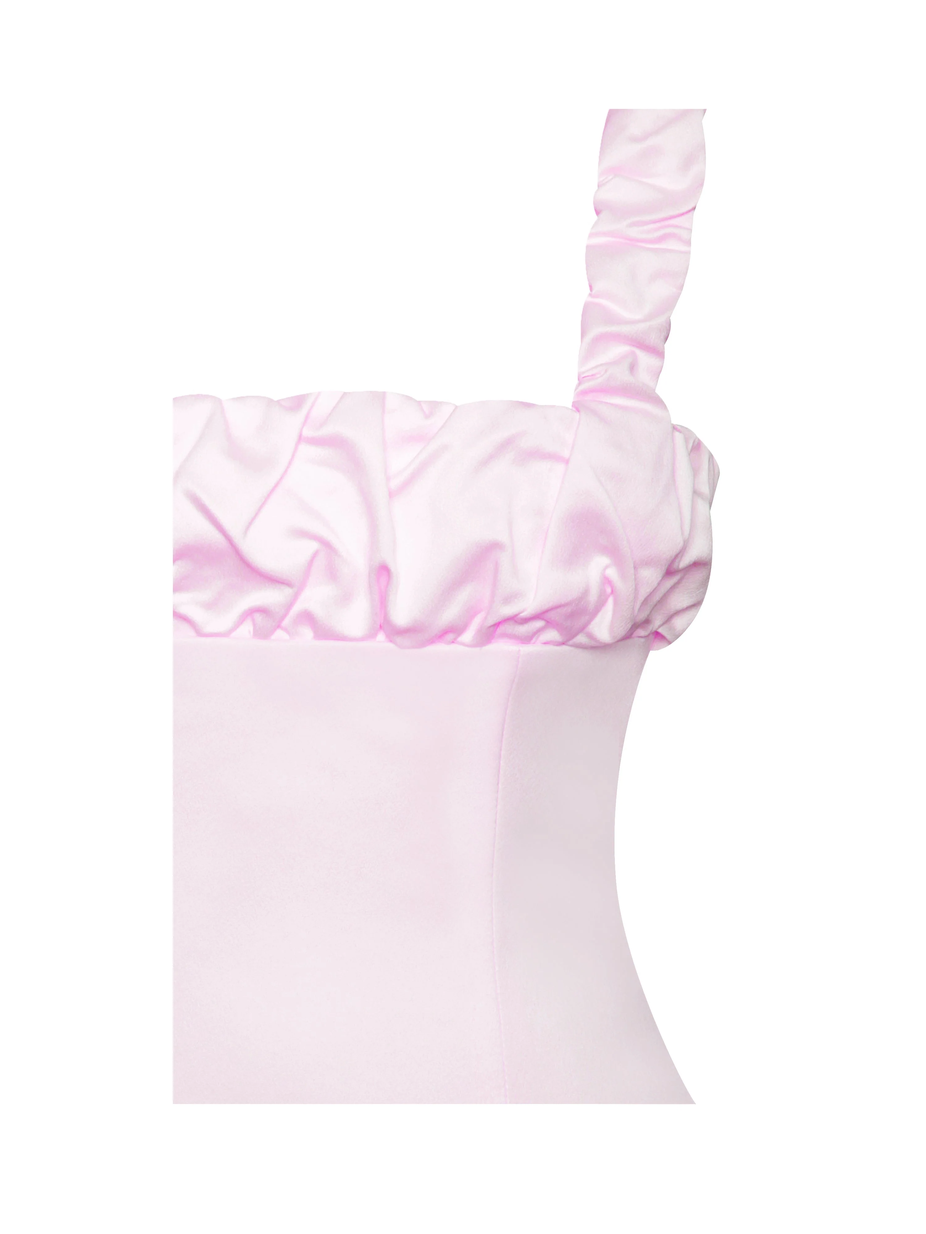 Aubrey Pink Satin Charming Bubble Hem Mini Dress - Image 13