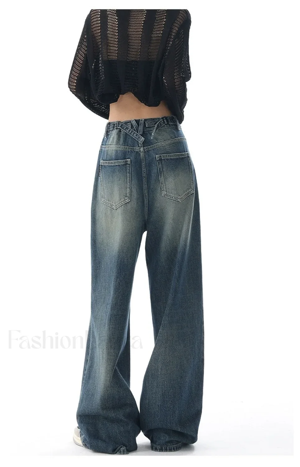 Vintage Wash 90's Trendy Baggy Boyfriend Jeans - Image 9
