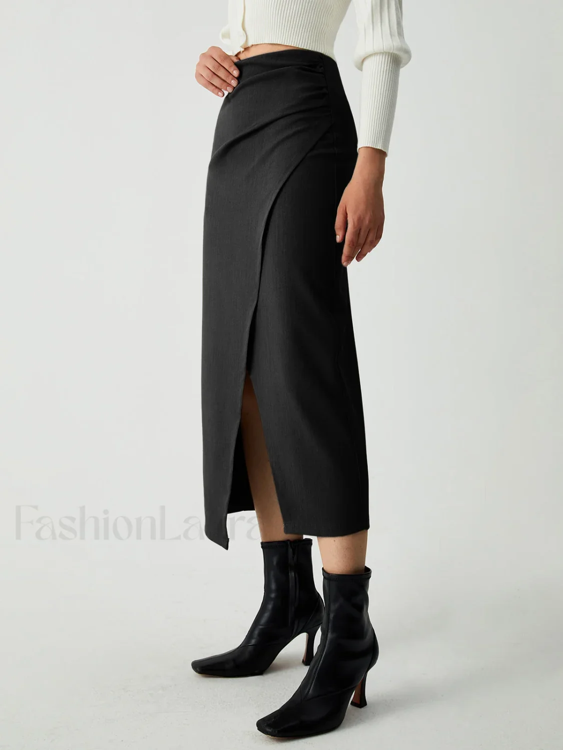 Maple Wrap Graceful Slit Midi Skirt - Image 6