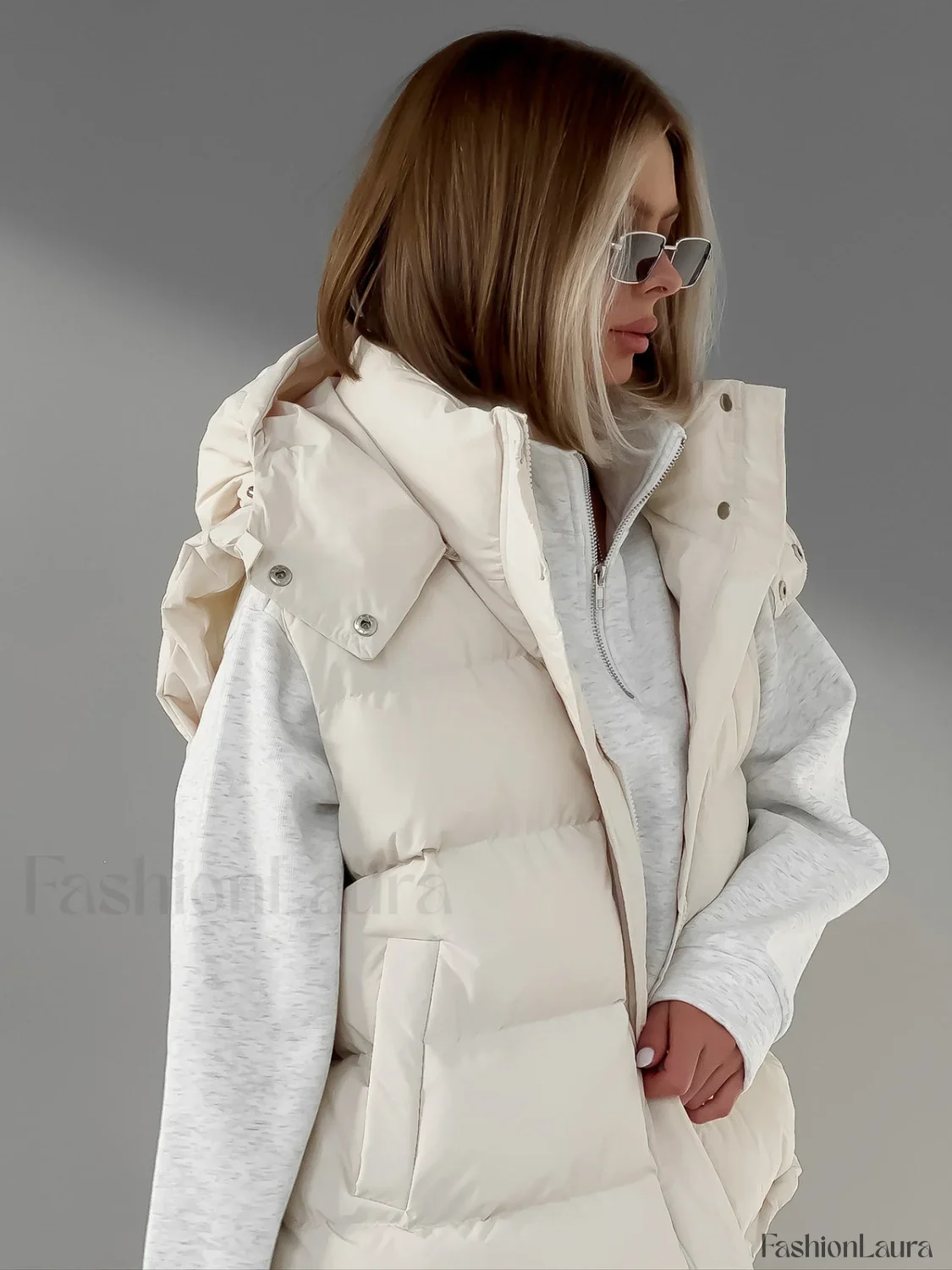 Lightweight Quilted Graceful Puffer Down Coat - Image 15