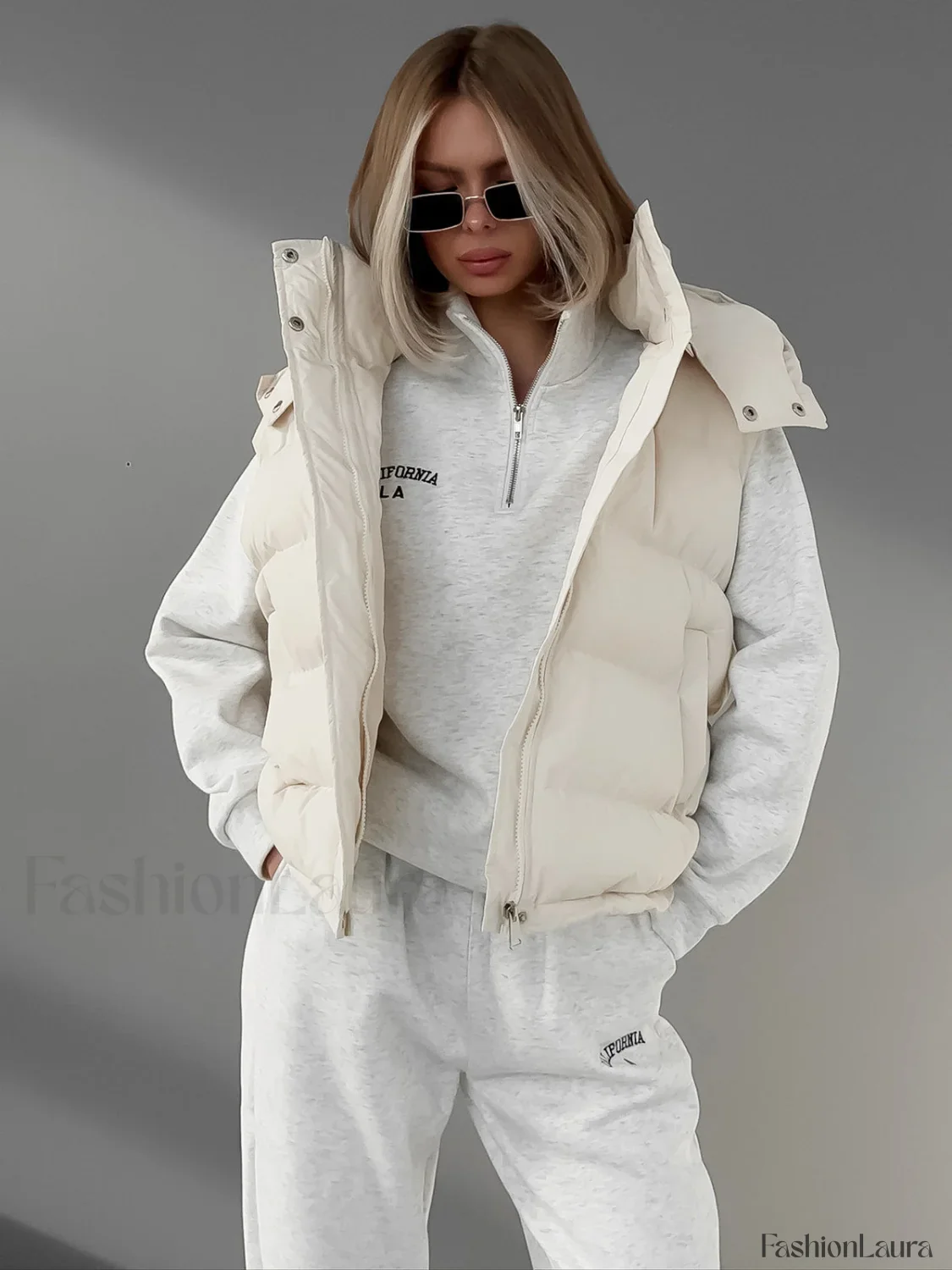 Lightweight Quilted Graceful Puffer Down Coat - Image 18