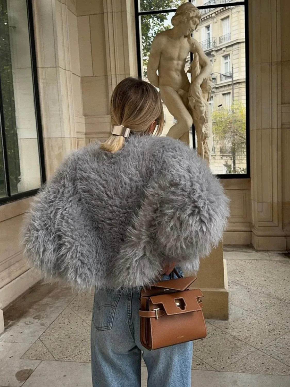 Fuzzy Faux Graceful Fur Short Coat - Image 5