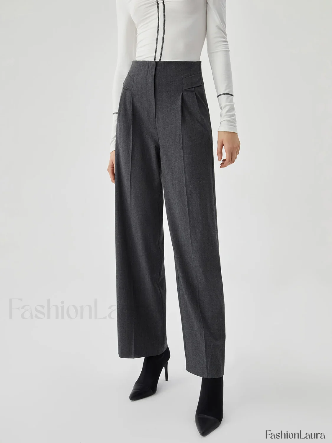 Pocket Pleated Straight Trendy Leg Dress Pants - Image 12