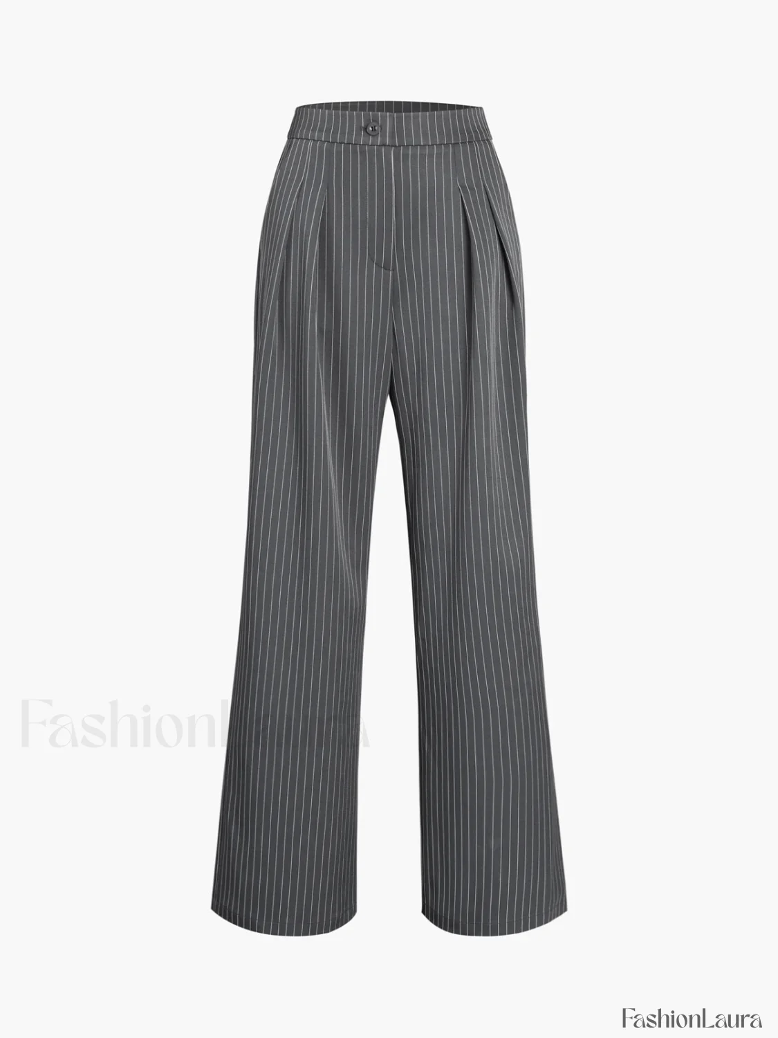 Pinstripe Pleated Wide Trendy Leg Dress Pants - Image 14