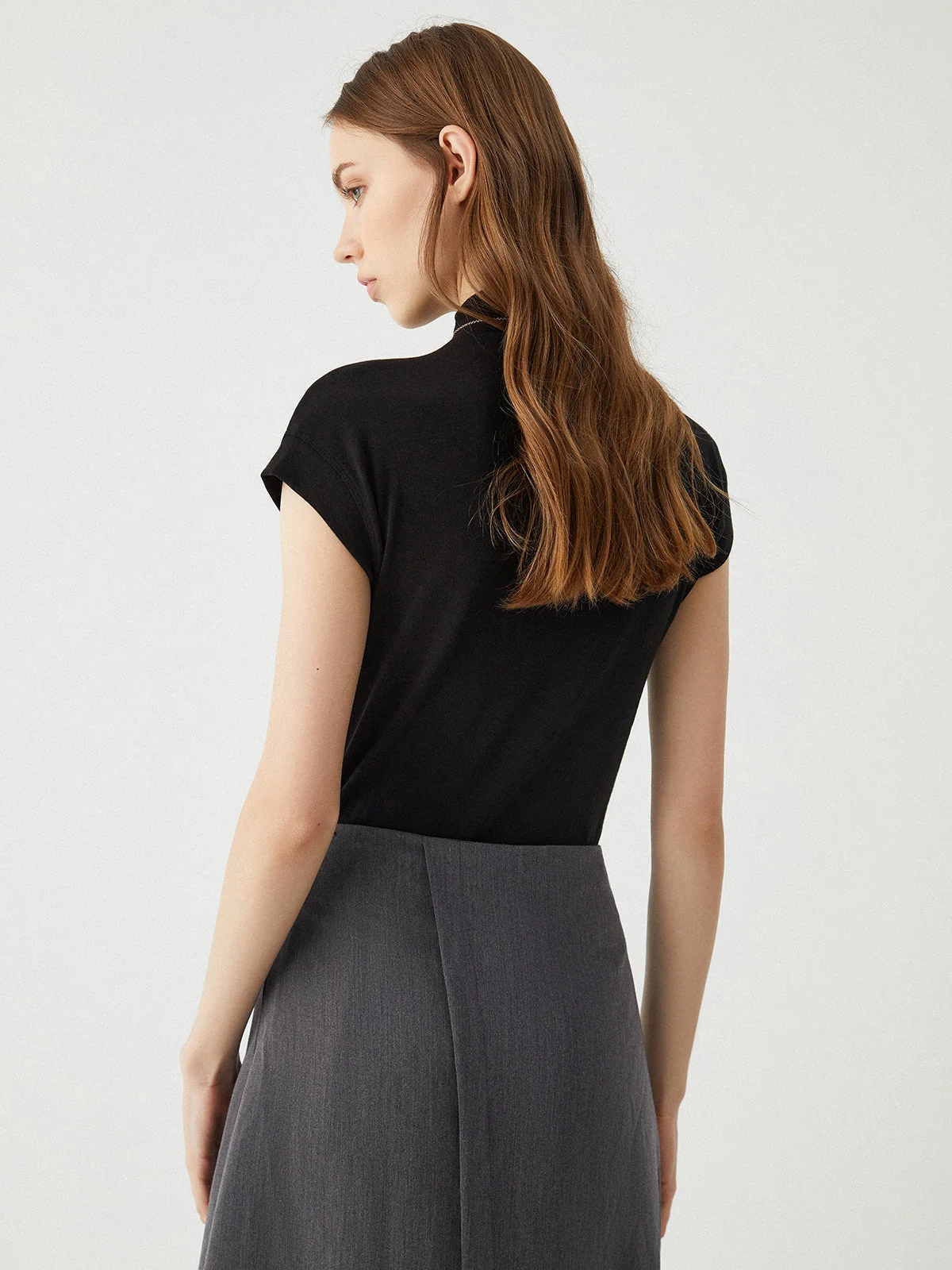 Solid Jersey Graceful Short Sleeve Top - Image 7